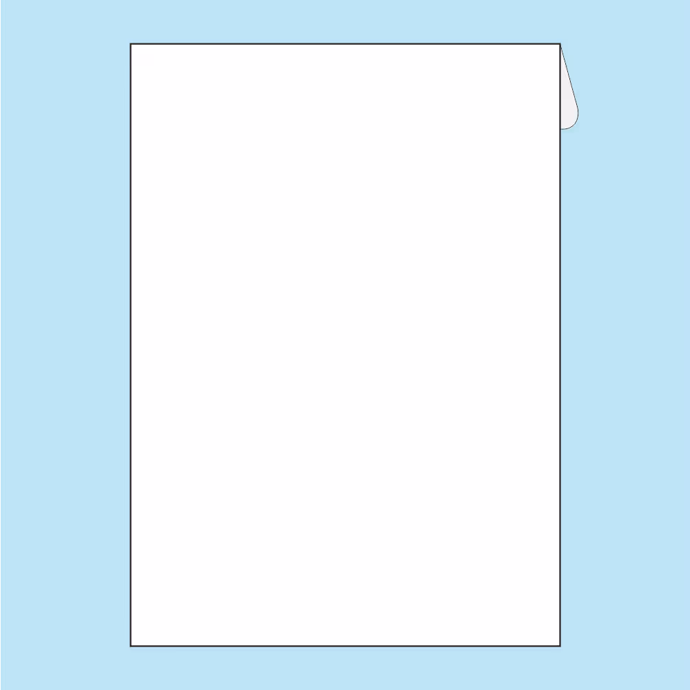 White envelope with its flap partially open on a light blue background.