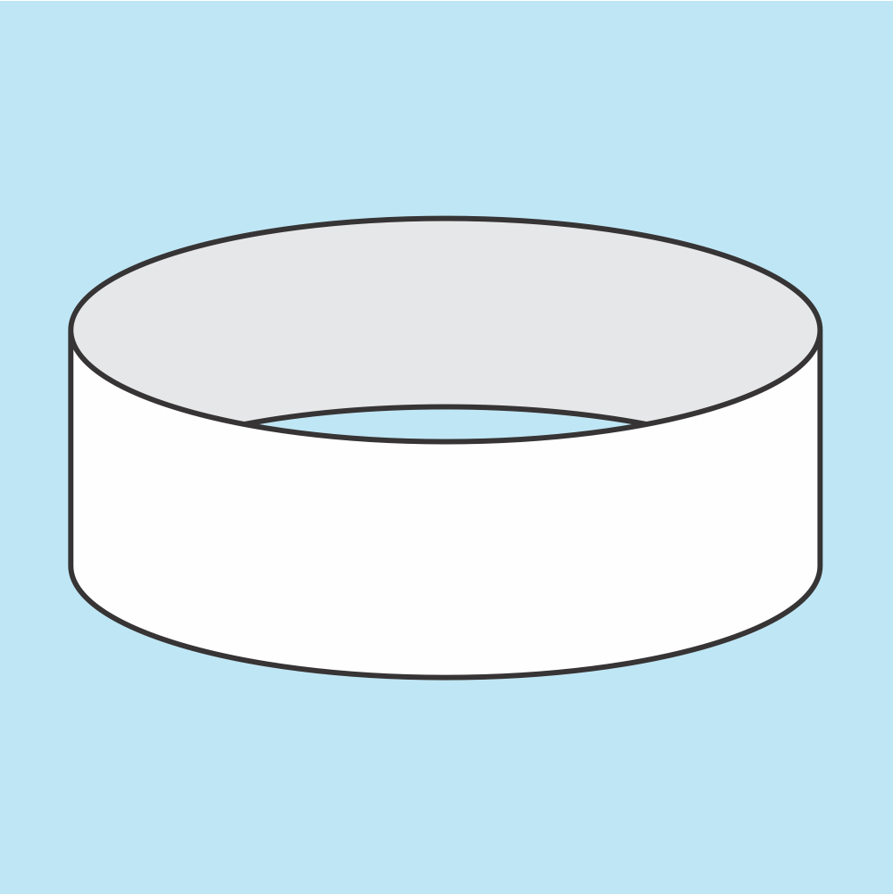 White envelope with a transparent rectangular window on a light blue background.